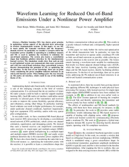 Waveform Learning for Reduced Out-of-Band Emissions Under a Nonlinear
  Power Amplifier