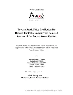 Precise Stock Price Prediction for Robust Portfolio Design from Selected
  Sectors of the Indian Stock Market