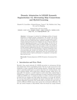 Domain Adaptation in LiDAR Semantic Segmentation via Alternating Skip
  Connections and Hybrid Learning