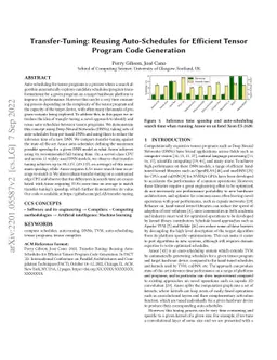 Transfer-Tuning: Reusing Auto-Schedules for Efficient Tensor Program
  Code Generation