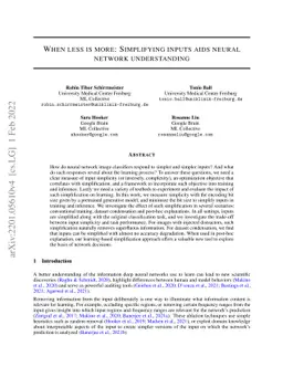 When less is more: Simplifying inputs aids neural network understanding