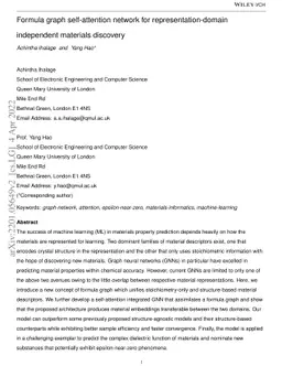 Formula graph self-attention network for representation-domain
  independent materials discovery