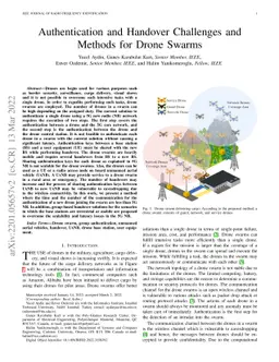 Authentication and Handover Challenges and Methods for Drone Swarms