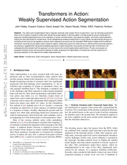 Transformers in Action: Weakly Supervised Action Segmentation