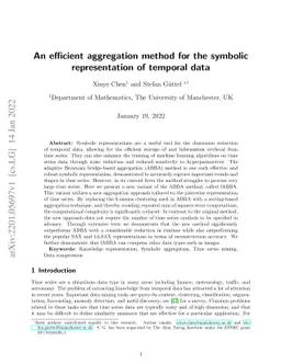 An efficient aggregation method for the symbolic representation of
  temporal data