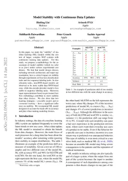 Model Stability with Continuous Data Updates