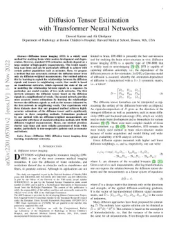 Diffusion Tensor Estimation with Transformer Neural Networks