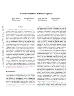 Parameter-free Online Test-time Adaptation