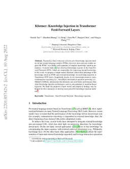 Kformer: Knowledge Injection in Transformer Feed-Forward Layers