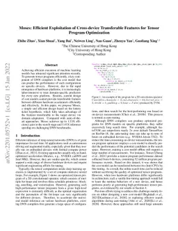 Moses: Efficient Exploitation of Cross-device Transferable Features for
  Tensor Program Optimization