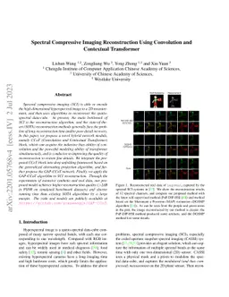 Spectral Compressive Imaging Reconstruction Using Convolution and
  Contextual Transformer