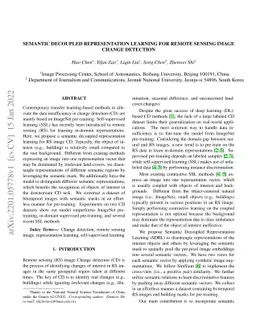 Semantic decoupled representation learning for remote sensing image
  change detection