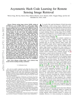 Asymmetric Hash Code Learning for Remote Sensing Image Retrieval