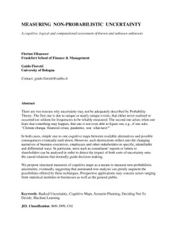 Measuring Non-Probabilistic Uncertainty: A cognitive, logical and
  computational assessment of known and unknown unknowns