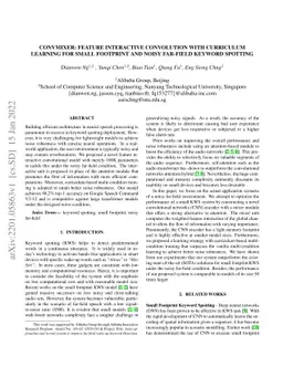 ConvMixer: Feature Interactive Convolution with Curriculum Learning for
  Small Footprint and Noisy Far-field Keyword Spotting