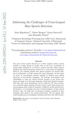 Addressing the Challenges of Cross-Lingual Hate Speech Detection