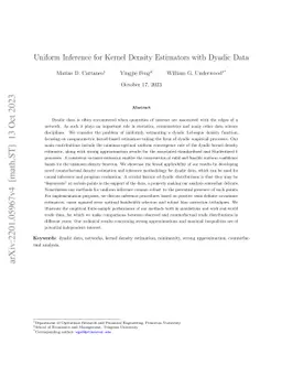 Uniform Inference for Kernel Density Estimators with Dyadic Data