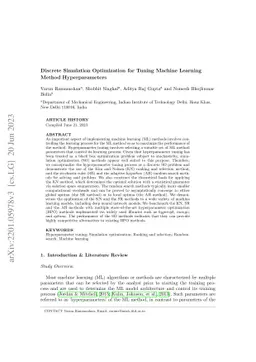 Discrete Simulation Optimization for Tuning Machine Learning Method
  Hyperparameters