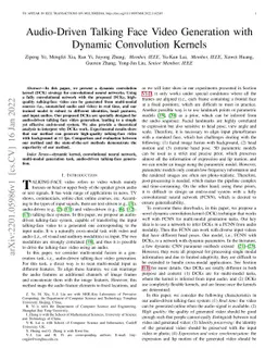 Audio-Driven Talking Face Video Generation with Dynamic Convolution
  Kernels