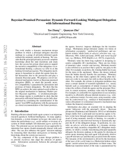 Bayesian Promised Persuasion: Dynamic Forward-Looking Multiagent
  Delegation with Informational Burning