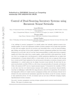 Control of Dual-Sourcing Inventory Systems using Recurrent Neural
  Networks