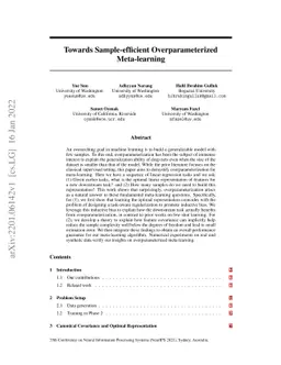 Towards Sample-efficient Overparameterized Meta-learning