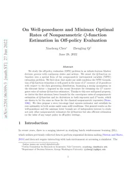 On Well-posedness and Minimax Optimal Rates of Nonparametric Q-function
  Estimation in Off-policy Evaluation