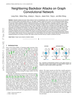 Neighboring Backdoor Attacks on Graph Convolutional Network
