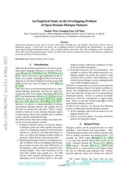 An Empirical Study on the Overlapping Problem of Open-Domain Dialogue
  Datasets
