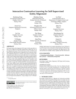 Interactive Contrastive Learning for Self-supervised Entity Alignment