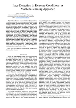 Face Detection in Extreme Conditions: A Machine-learning Approach