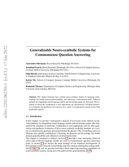 Generalizable Neuro-symbolic Systems for Commonsense Question Answering