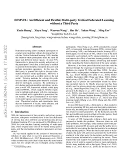 EFMVFL: An Efficient and Flexible Multi-party Vertical Federated
  Learning without a Third Party