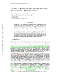 Continual Transformers: Redundancy-Free Attention for Online Inference