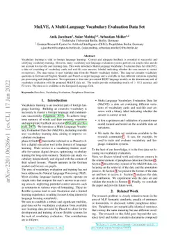 MuLVE, A Multi-Language Vocabulary Evaluation Data Set