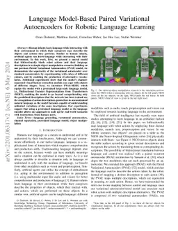 Language Model-Based Paired Variational Autoencoders for Robotic
  Language Learning