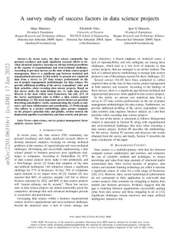 A survey study of success factors in data science projects