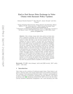 End to End Secure Data Exchange in Value Chains with Dynamic Policy
  Updates