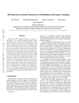 Self-Supervised Anomaly Detection by Self-Distillation and Negative
  Sampling