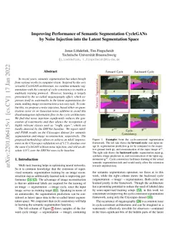 Improving Performance of Semantic Segmentation CycleGANs by Noise
  Injection into the Latent Segmentation Space