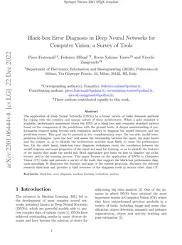 Black-box Error Diagnosis in Deep Neural Networks for Computer Vision: a
  Survey of Tools