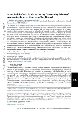 Make Reddit Great Again: Assessing Community Effects of Moderation
  Interventions on r/The_Donald