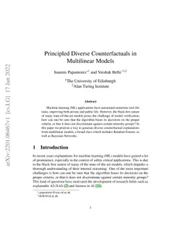 Principled Diverse Counterfactuals in Multilinear Models