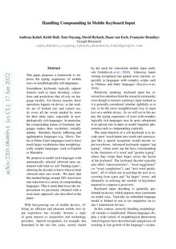 Handling Compounding in Mobile Keyboard Input