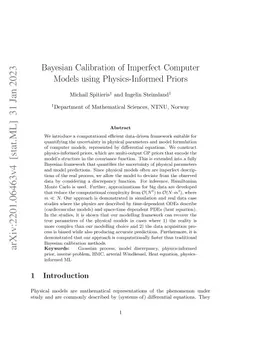 Bayesian Calibration of Imperfect Computer Models using Physics-Informed
  Priors