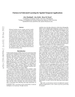 Fairness in Federated Learning for Spatial-Temporal Applications