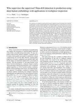 Who supervises the supervisor? Model monitoring in production using deep
  feature embeddings with applications to workpiece inspection