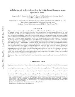 Validation of object detection in UAV-based images using synthetic data