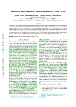 Towards a Cleaner Document-Oriented Multilingual Crawled Corpus