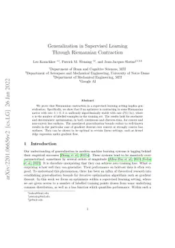Generalization in Supervised Learning Through Riemannian Contraction